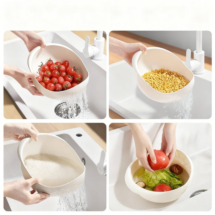Plastic sieve basket for washing and draining