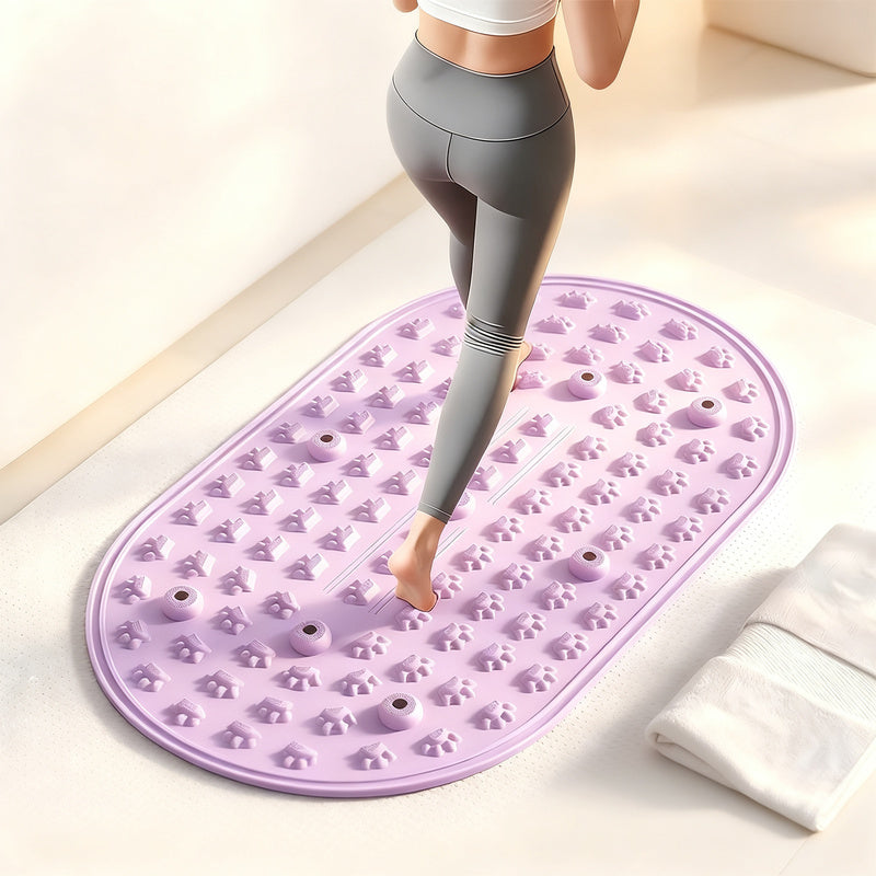 Foot reflex zone mat with magnetic stones