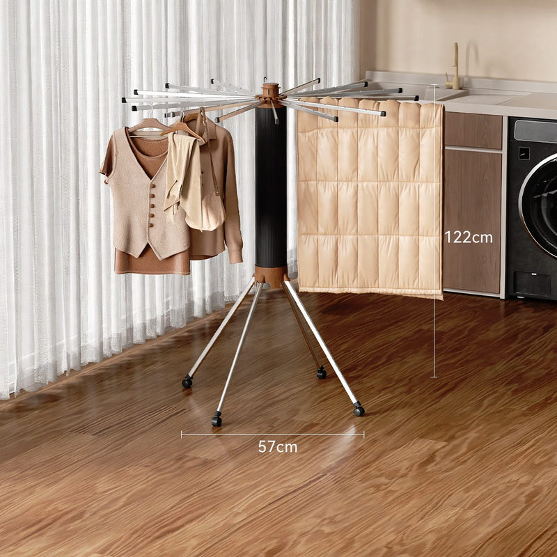 Sturdy clothes rack, foldable, wood look