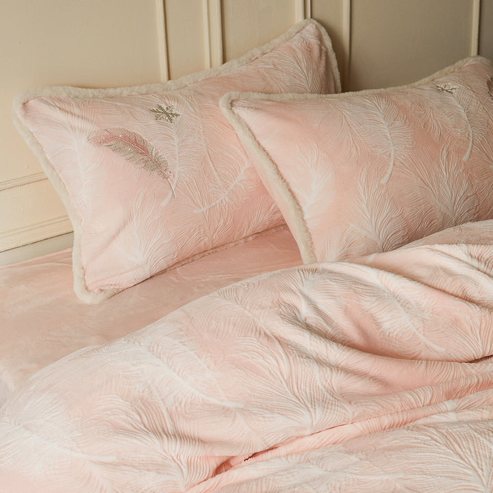 Milk fiber bedding set 4-piece, winter, floral pattern