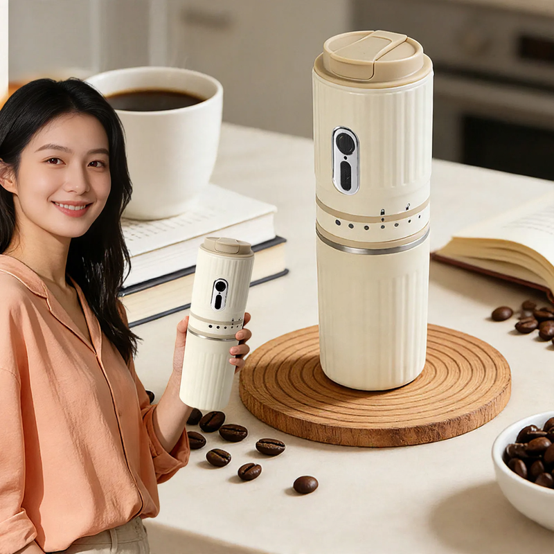 Portable coffee machine with grinder, 0.5 L