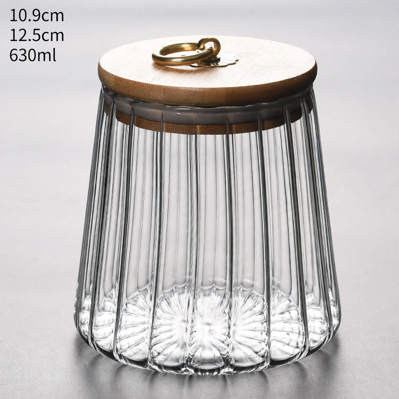 Flower-shaped glass storage, transparent, modern