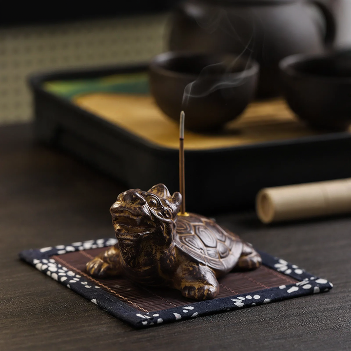 Dragon tortoise incense stick holder