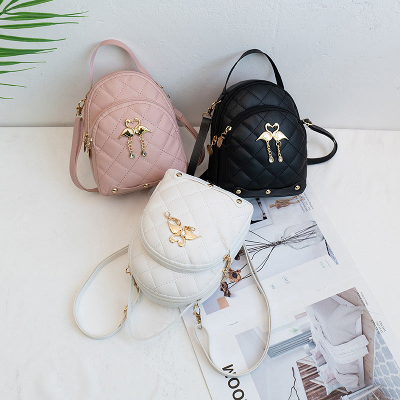 Embroidered backpack made of PU material