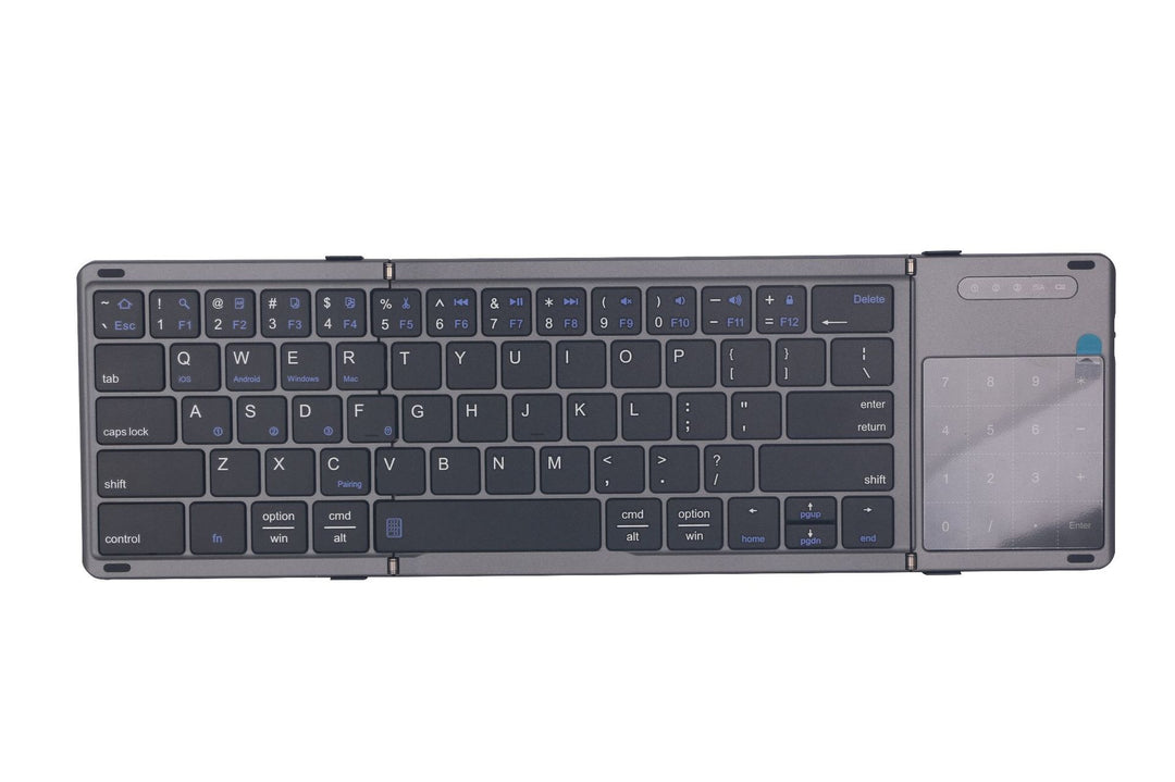Bluetooth keyboard three-part foldable, 181 × 107 mm