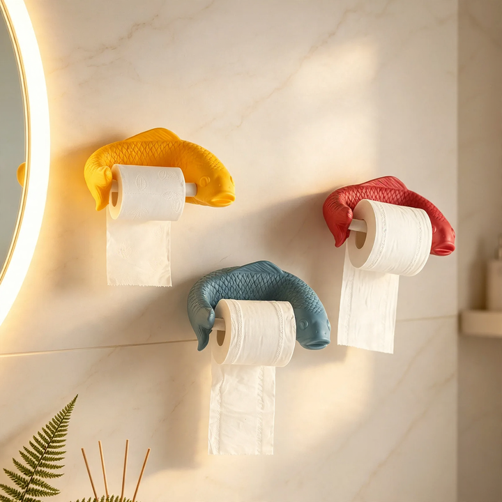 Carp-Paper Holder, wall-mounted, multicolored