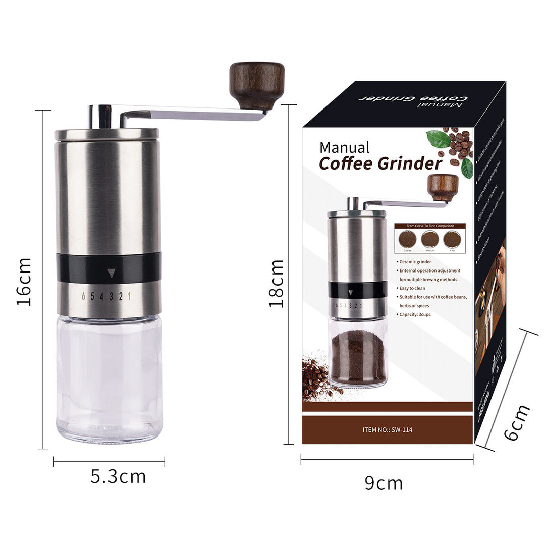 Hand crank coffee grinder, portable