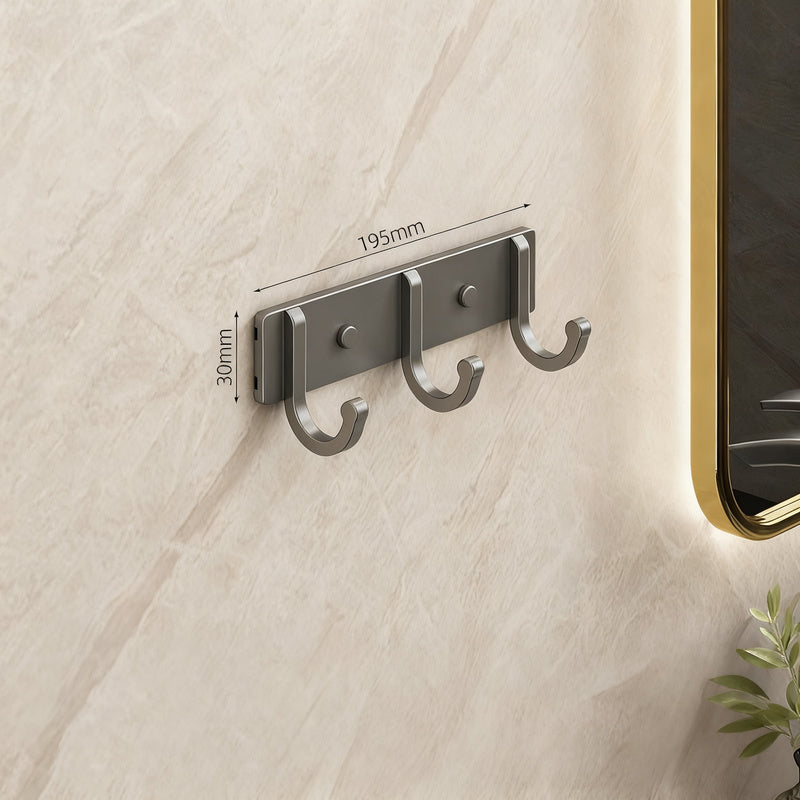 Aluminium coat hooks with adhesive fixation, 3–8 rows