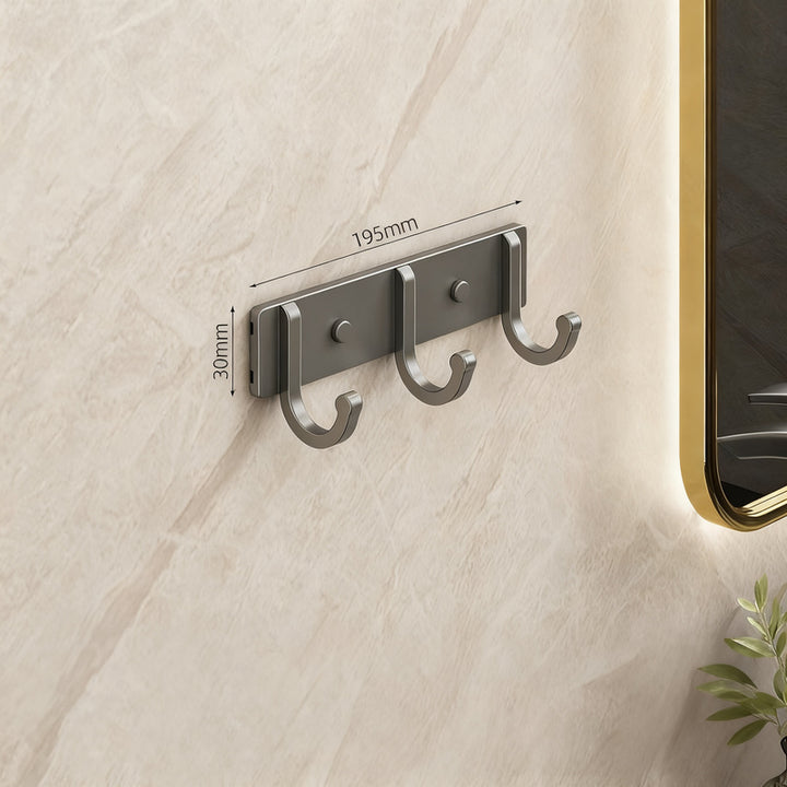 Aluminium coat hooks with adhesive fixation, 3–8 rows