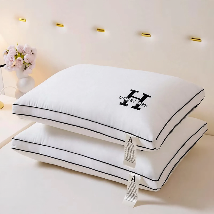Cotton pillow with embroidery, 48×74 cm