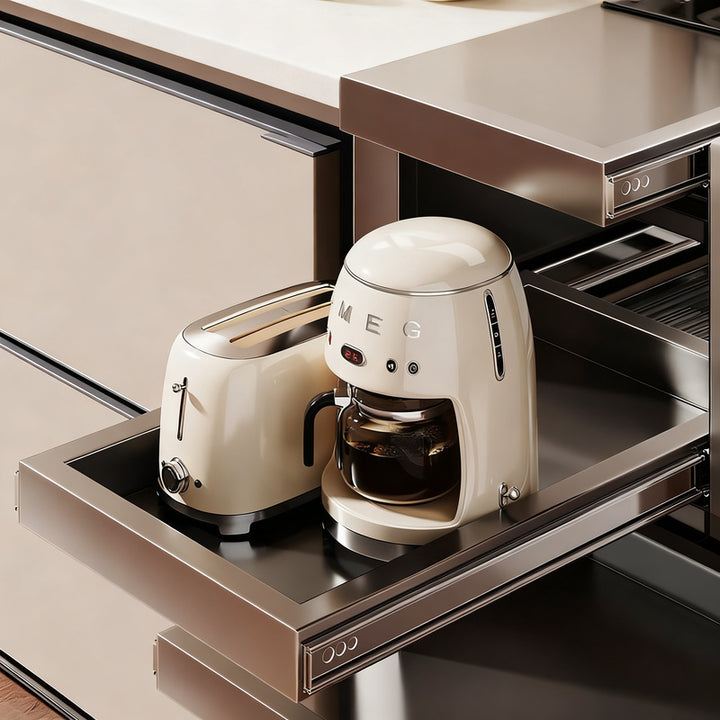 Narrow drawer cabinet for niches and gaps