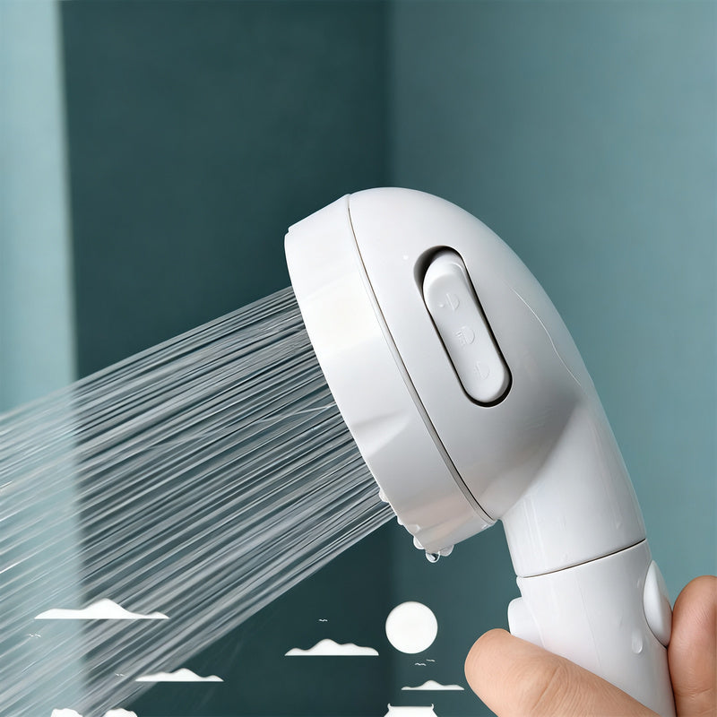 Hand shower with 3 spray types and stop function