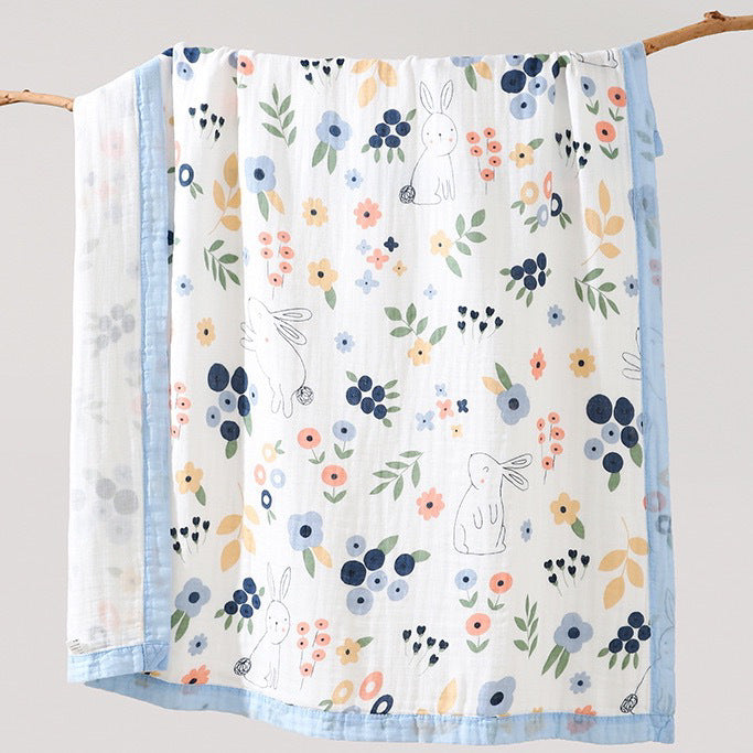 Cotton bath towel, 4-ply, with patterns