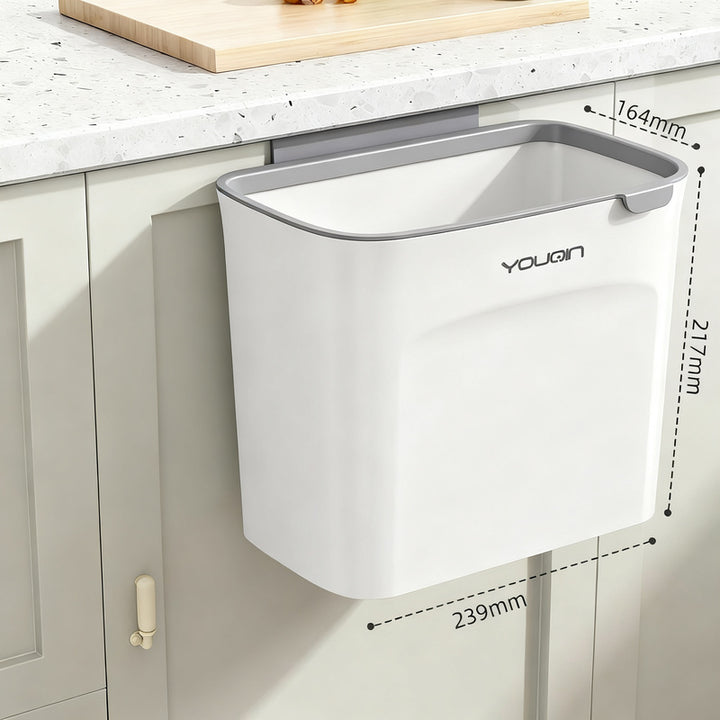 Wall-mounted waste bin with lid, 7 L