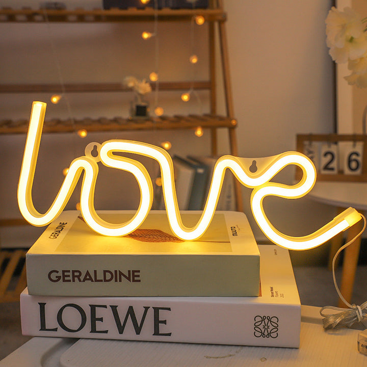 LED Neon Light LOVE, Plastic, Switch Control