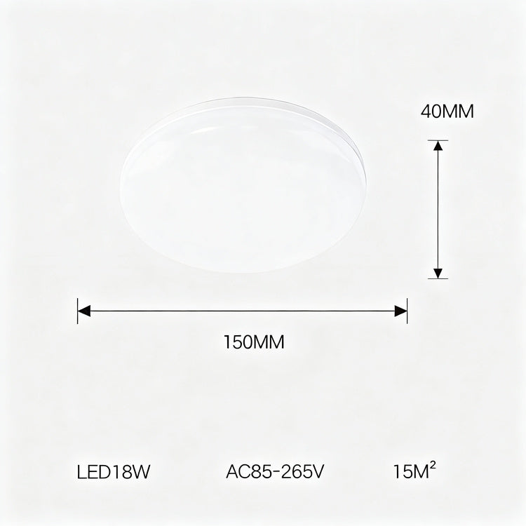LED ceiling light round, modern, for damp rooms