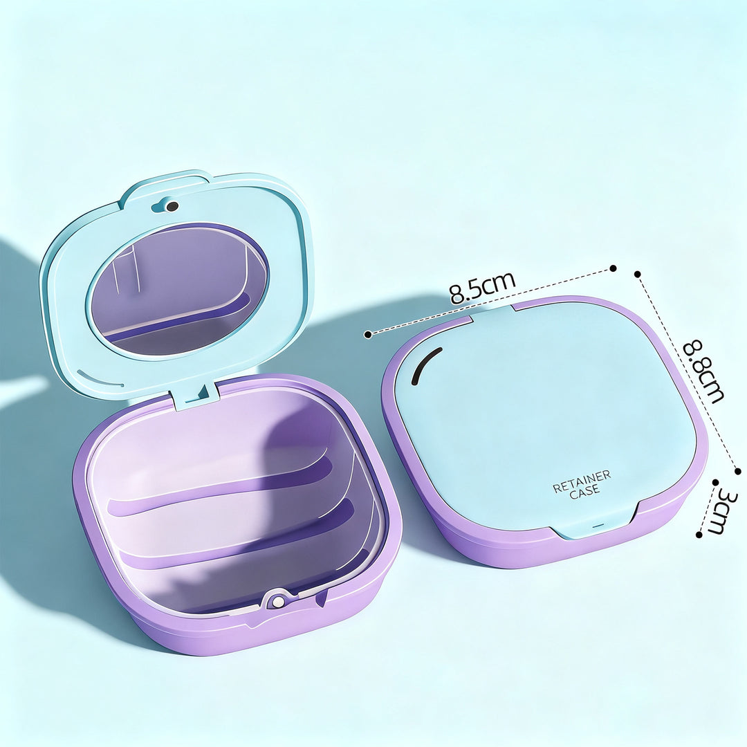 Portable storage box for braces and retainers