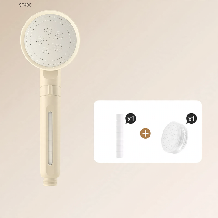 Shower head with filtration system and rain function