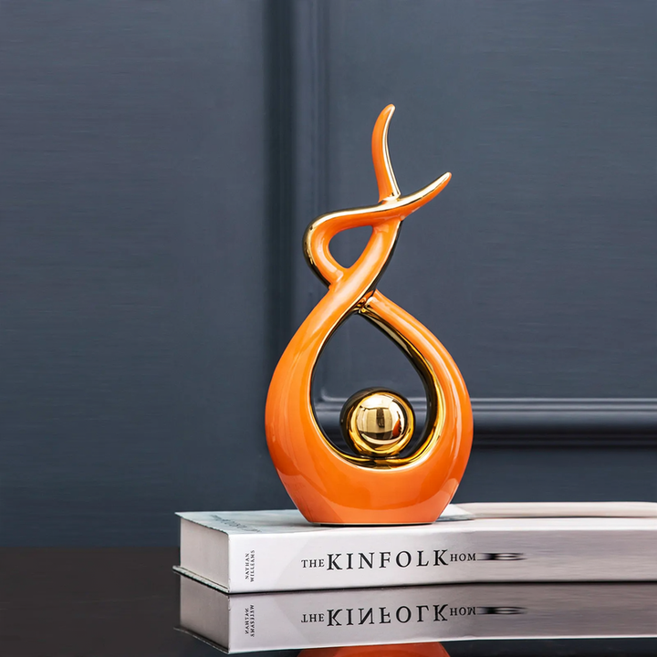 Ceramic decorative figure, modern design, White