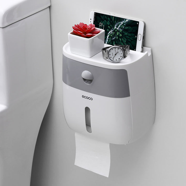 Wall-mounted paper towel holder with storage