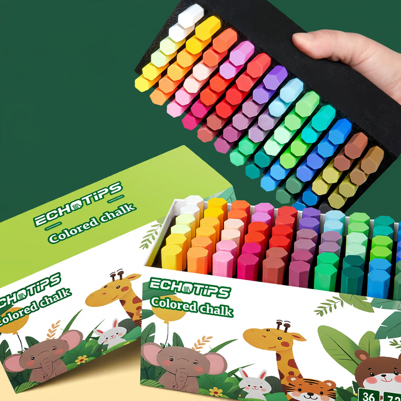 Chalk without dust, various colors and sizes