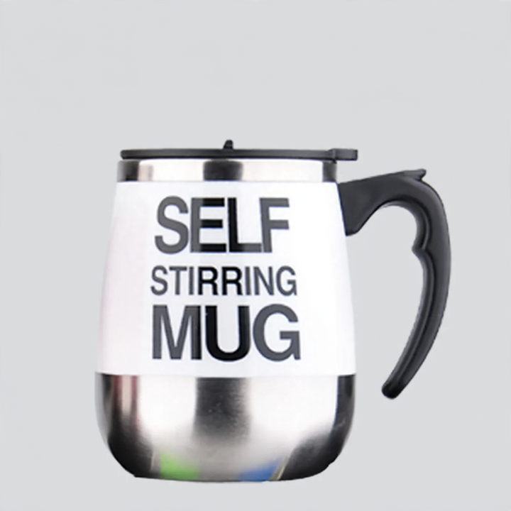 Self-stirring mug, 350 ml, stainless steel