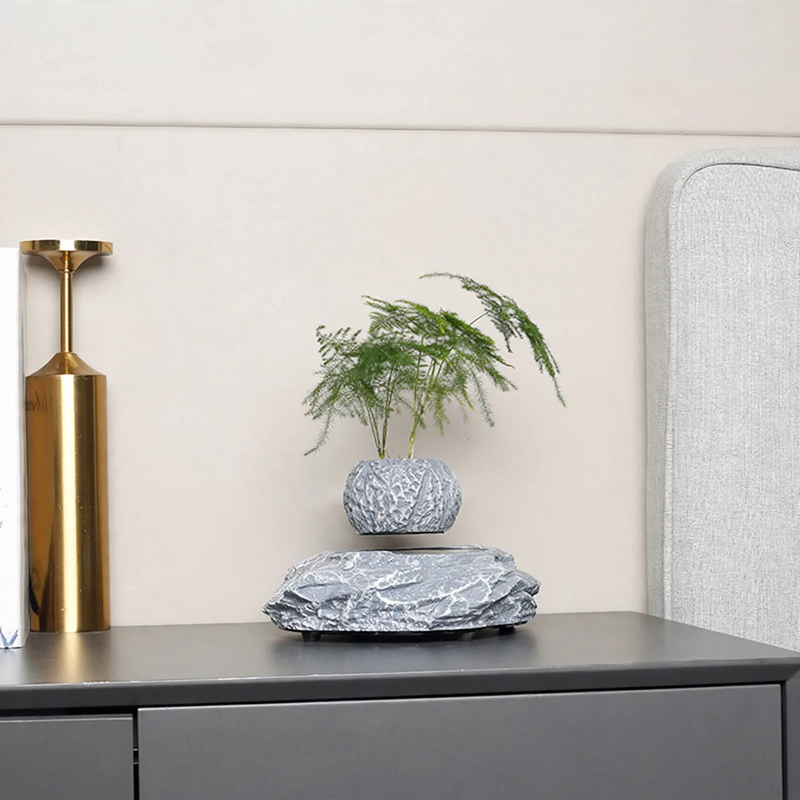 Magnetically levitating Bluetooth speaker with ambient light