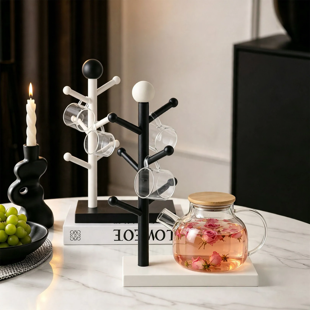 Ball-shaped cup holder for tabletop