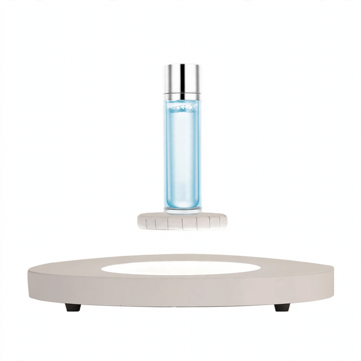 Magnetic floating display case with LED lighting