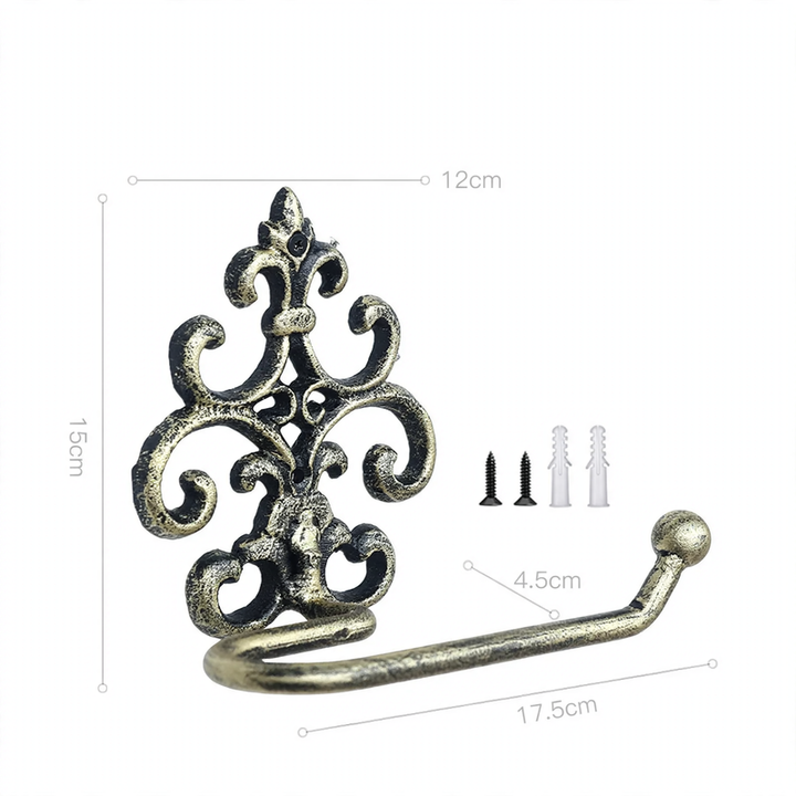 Cast iron towel ring, vintage style, black