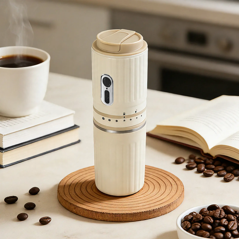 Portable espresso machine with grinder, model ABS