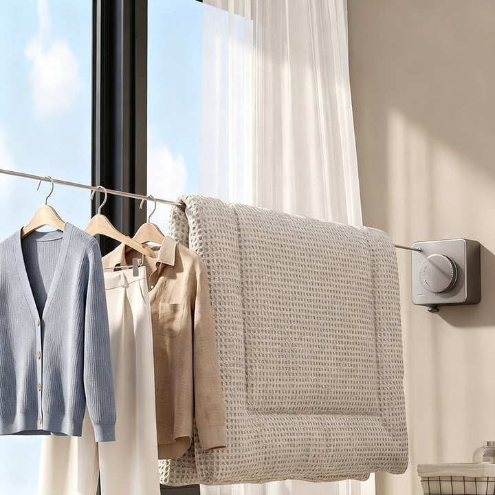 Telescopic clothesline made of steel rope