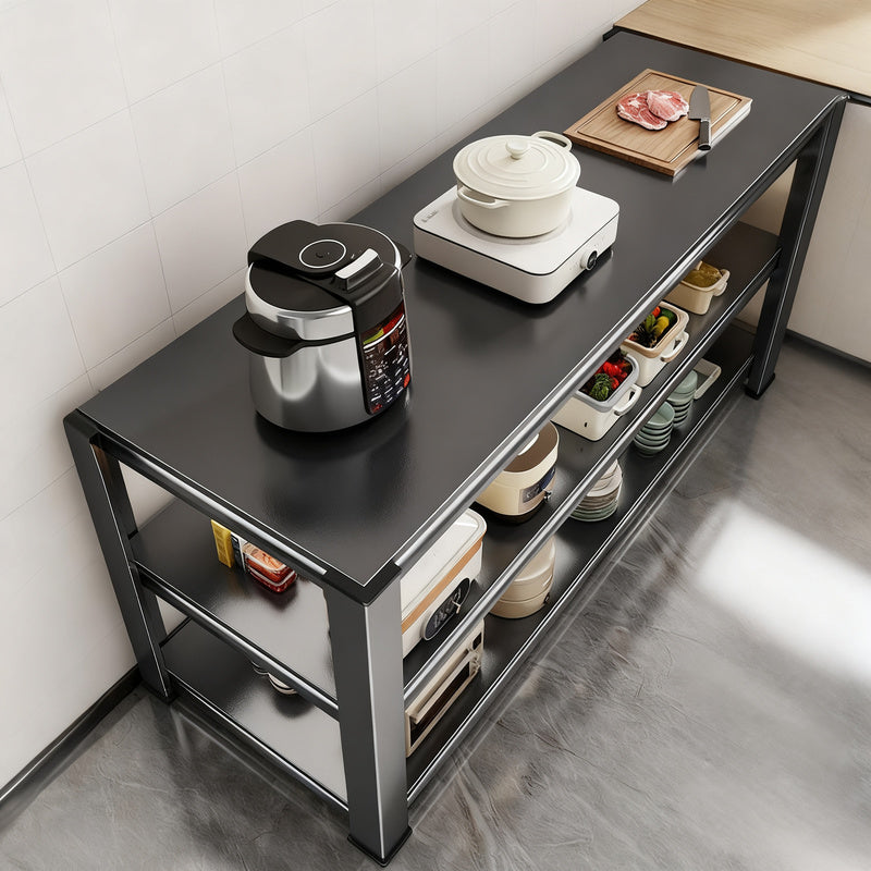 Kitchen Worktable made of Carbon Steel, 3 Levels