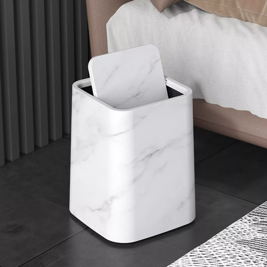 Marble Trash Can | Elegant Swivel Lid | Stornfield