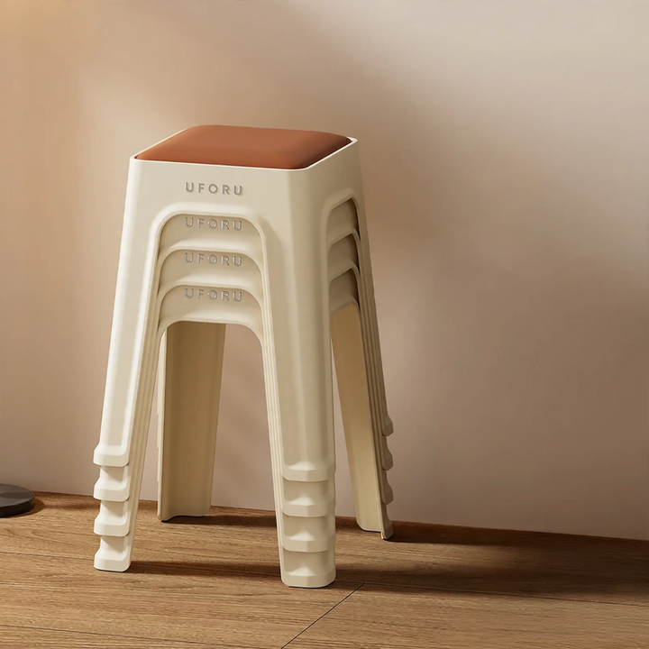 Plastic stool with padding, stackable, DA1408