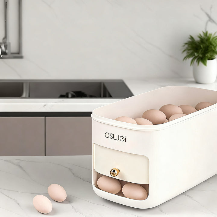 Refrigerator egg box with rolling mechanism