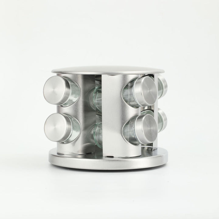 Rotating spice rack made of stainless steel