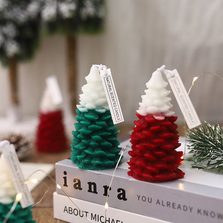 Handcrafted Christmas tree scented candle made of soy wax