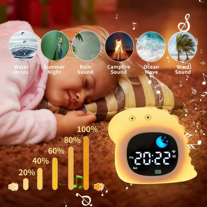 Children's alarm clock with LED light and alarm function
