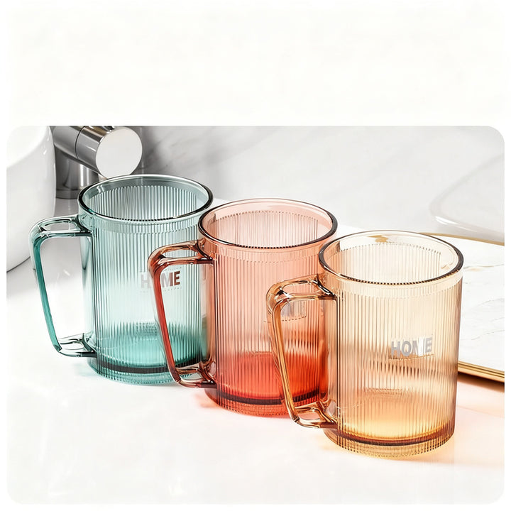 Toothbrush cup with handle, plastic, 51–100 ml