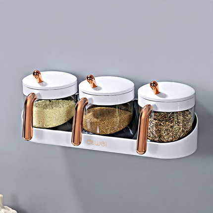 Wall-mounted spice boxes, 2-piece or 3-piece set