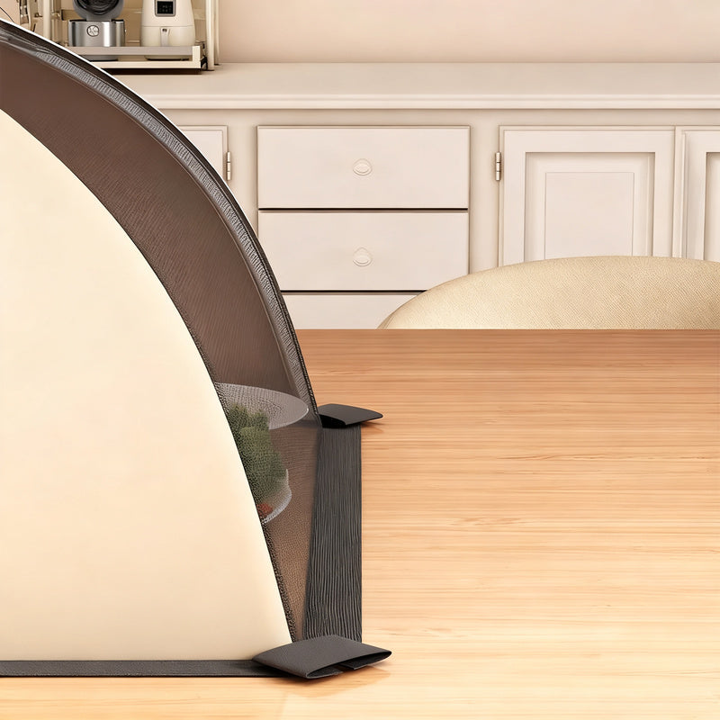 Foldable food cover made of mesh fabric