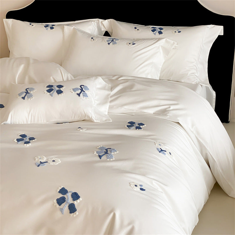 Cotton bedding set, long-staple cotton, 4-piece