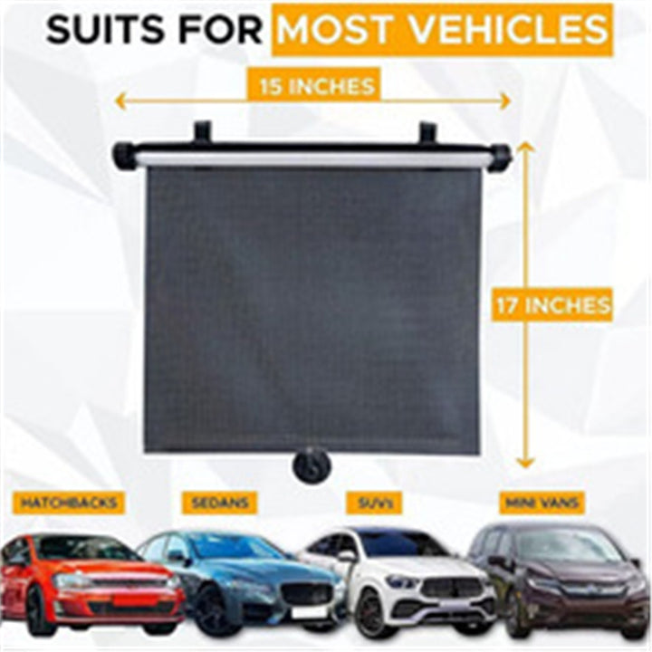 Car sunshade with suction cup, mesh fabric