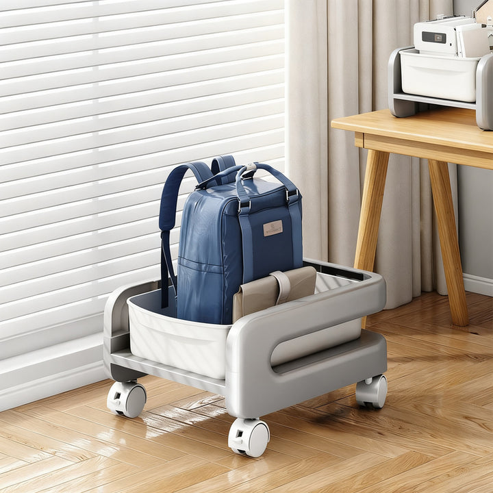 Mobile backpack stand with wheels
