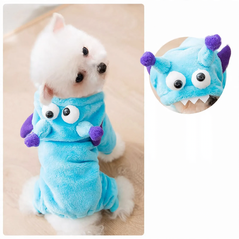 Fleece costume for dogs and cats, 4-legged