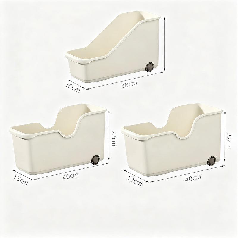 Plastic storage box with wheels, 18 L