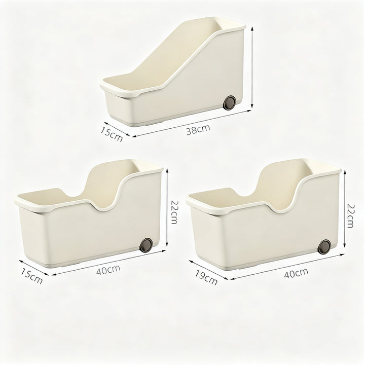 Plastic storage box with wheels, 18 L