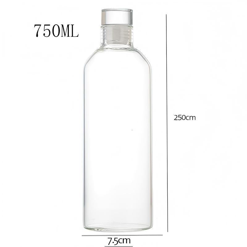 Borosilicate glass bottle for filling, transparent