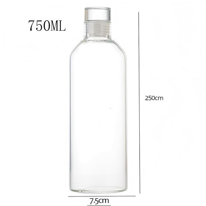 Borosilicate glass bottle for filling, transparent